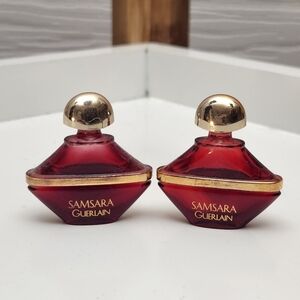 Vintage Guerlain Samsara Parfum Mini 2ml Tester Lot of 2 1988 France Half Full